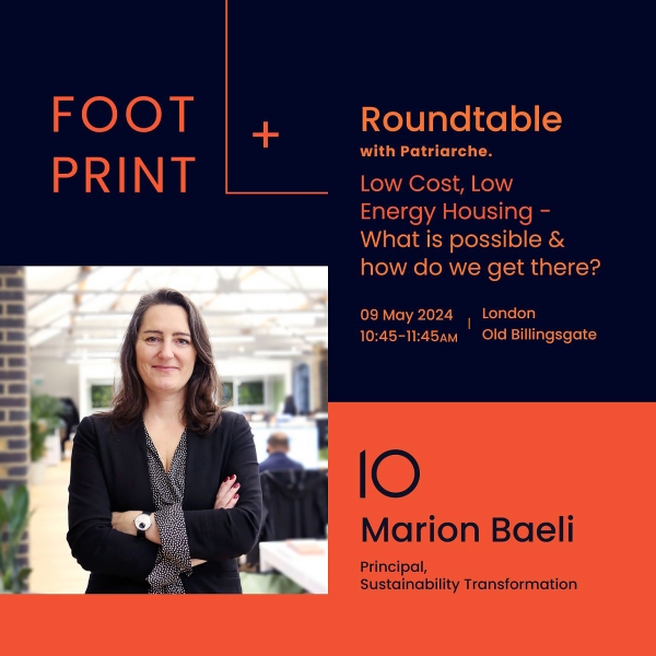 Marion Baeli 将参与英国房产界零碳发展论坛 Footprint+ 2024